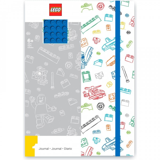 Книга для записей с резинкой и пластиной LEGO, сине-белая (96 листов) 51842L 387886