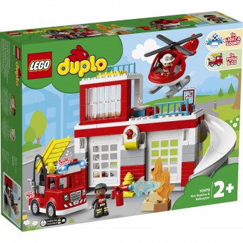 Конструктор детский LEGO DUPLO ПОЖАРНАЯ ЧАСТЬ И ВЕРТОЛЁТ