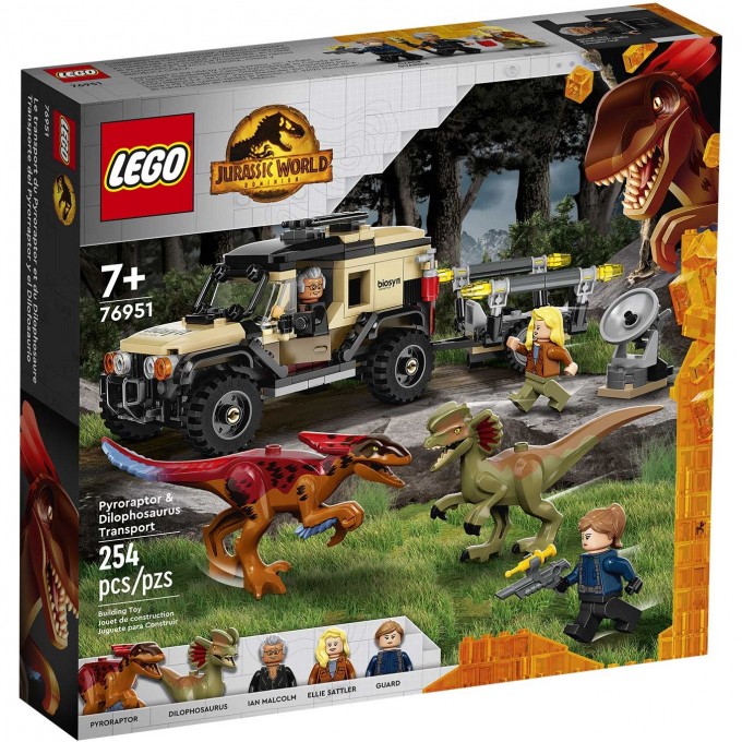 Конструктор детский LEGO JURASSIC WORLD ПЕРЕВОЗКА ПИРОРАПТОРА И ДИЛОФОЗАВРА 76951 Конструктор детский LEGO JURASSIC WORLD ПЕРЕВОЗКА ПИРОРАПТОРА И ДИЛОФОЗАВРА 76951